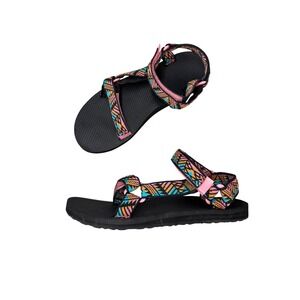 Teva Original Universal Sandals Black Pinky Multi Geometric Strappy Womens 10